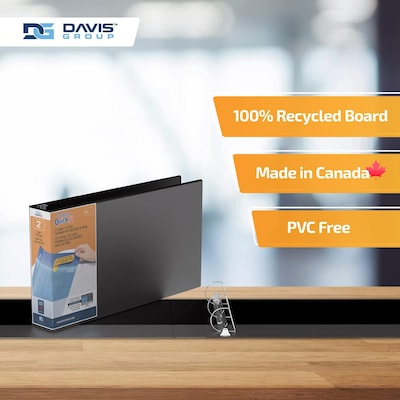 Davis Group QuickFit Heavy Duty 2" 3-Ring Standard Binders, D-Ring, Black, 2/Pack (94031-02)