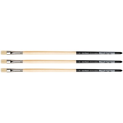 da Vinci CHUNEO Oil Synthetic Hog Bristle, Flat Brush, 3/Pack (DVXVA71298-3)