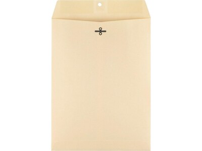 Staples 9 x 12 Extra-Heavyweight Clasp & Moistenable Envelopes, Manila, Strong Metal Clasp for Filing & Mailing, 100/Box