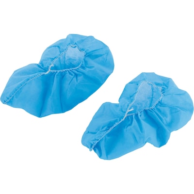 Global Industrial Standard Disposable Shoe Covers, Size 12-15, Blue, 150 Pairs/Case (708197BBL)