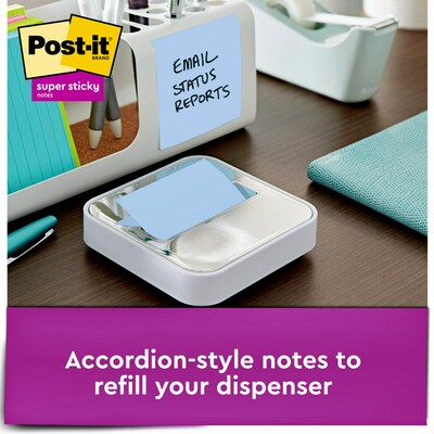 Post-it Recycled Super Sticky Pop-up Notes, 3" x 3", Oasis Collection, 90 Sheet/Pad, 6 Pads/Pack (R330-6SST)