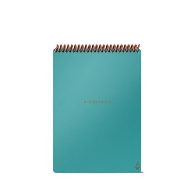 Rocketbook Flip Reusable Smart Notepad, 6 x 8.8, Lined & Dot Grid Ruled, 36 Pages, Teal (FLP-E-RC-