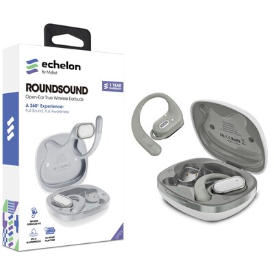 echelon RoundSound Open Ear True Wireless Earbuds, White (BTW004001)