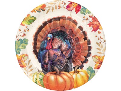 Creative Converting Thanksgiving Turkey Dessert Plate, Multicolor, 24/Pack (DTC366871PLT)