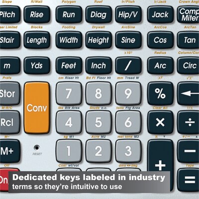 Calculated Industries Construction Master 44080 11-digit Construction Calculator, Silver/Black