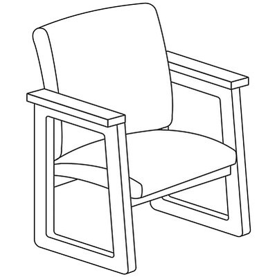 Lesro Conference Room Grouping w/Octagonal Tables in Mahogany Finish; Sled Base Guest Chair, Navy