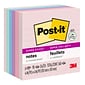 Post-it Recycled Super Sticky Notes, 4" x 4", Wanderlust Pastels Collection, Lined, 90 Sheet/Pad, 6 Pads/Pack (6756SSNRP)