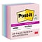 Post-it Recycled Super Sticky Notes, 4 x 4, Wanderlust Pastels Collection, Lined, 90 Sheets/Pad, 6