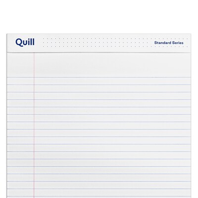 Quill Brand® Standard Series Legal Pad, 8-1/2" x 14", Wide Ruled, White, 50 Sheets/Pad, 12 Pads/Pack (742330)