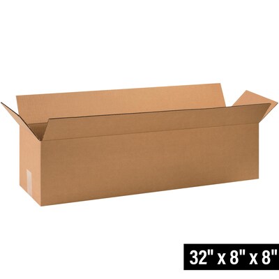 32 x 8 x 8 Shipping Boxes, 32 ECT, Brown, 25/Bundle (3288)
