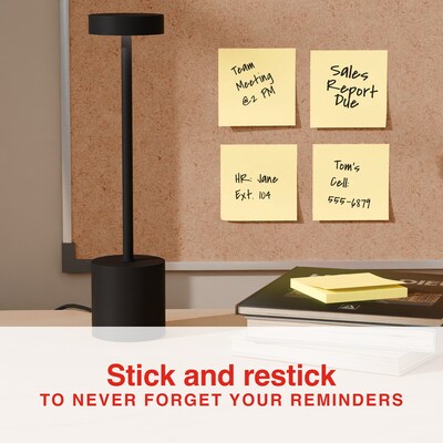 Staples Ultra Sticky Notes, 3" x 3", Sunshine Collection, 100 Sheets/Pad, 24 Pads/Pack (ST62888)