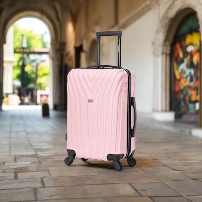 InUSA Vasty 22.44 Hardside Suitcase, 4-Wheeled Spinner, TSA Checkpoint Friendly, Pink (IUVAS00S-PNK)