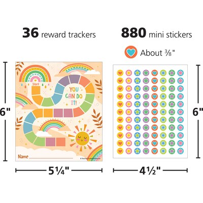 Teacher Created Resources Super Star Reward Trackers with Stickers, 5.25" x 6", Multicolored, 3 Packs/Bundle (TCR6868-3)