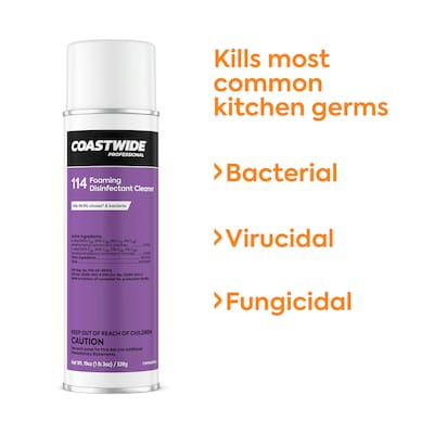 Coastwide Professional 114 Foaming Disinfectant Cleaner, 19 Oz., 6 Cans/Carton (CW114AR19-A)