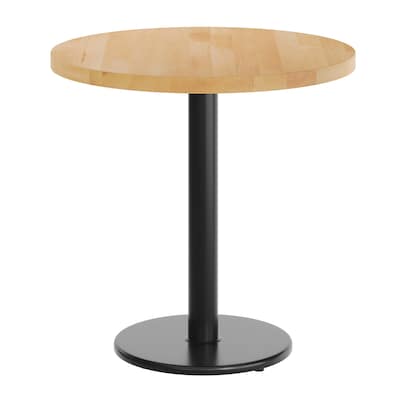 Flash Furniture Bennett 30" Round Wooden Commercial Indoor Table, Natural Top/Black Base (GSFRD30NTTR18)