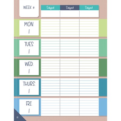 Carson Dellosa Education Crafty and Cool Undated Lesson Planner, 8" x 11", 128 Pages (CD-105056)