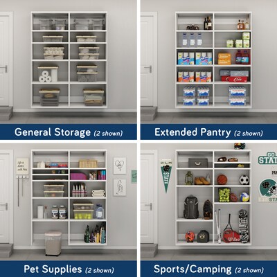 Sauder GarageCore 83"H Wall Cabinet with 5 Shelves, White (441602)