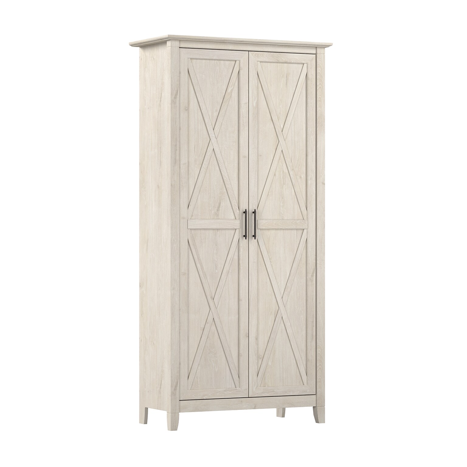Bush Furniture Key West 66H Storage Cabinet with 5 Shelves, Linen White Oak (KWS266LW-03)