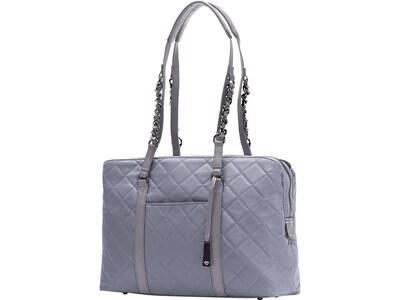Francine Collection No. 5 Classic Gray Quilted Nylon Laptop Tote (FFTGYNO5)