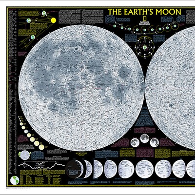 National Geographic Earths Moon Map, Laminated, 42.5 x 28.5 (NGMRE00620137)