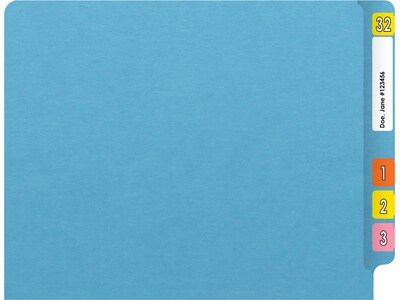 Medical Arts Press Heavy Duty End Tab File Folder, Straight-Cut, Letter Size, Blue, 40/Box (S-09461-DBL)
