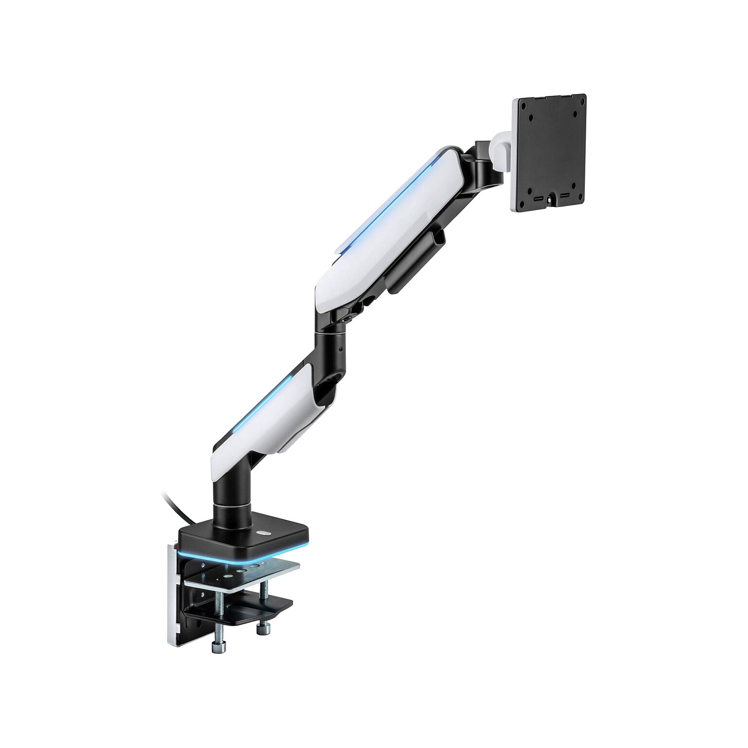Mount-It! Adjustable Monitor Arm, Up to 49 Monitor, Grayish White/Matte Black (MI-4881)