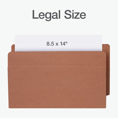 Pendaflex File Pocket, 3 1/2" Expansion, Legal Size, Brown, 10/Box (1007049)