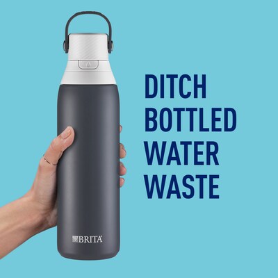 Brita Stainless Steel Filtered Water Bottle, 20 oz., Carbon (36447)