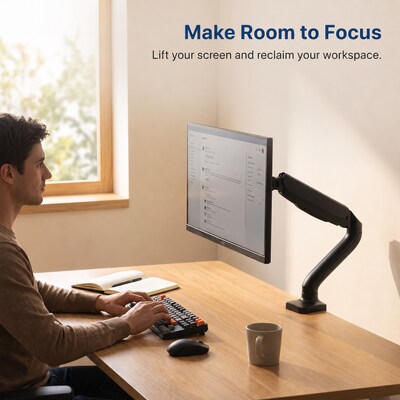 Uncaged Ergonomics Adjustable Single Computer Monitor LCD Arm/Mount, Black (MM-b)