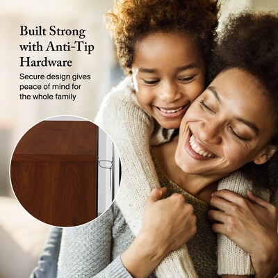 Bush Furniture Somerset 65" 5-Shelf Bookcase with Adjustable Shelves, Hansen Cherry Laminate (WC81765)