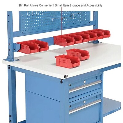 Global Industrial ESD Laminate Production Workbench, 72"W x 36"D, Blue (319343BL)
