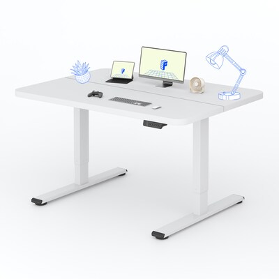 FlexiSpot ET2 55W Electric Rectangular Adjustable Standing Desk, White