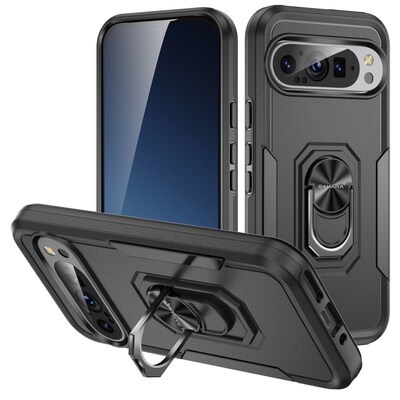SaharaCase Raider Phone Case for Google Pixel 9 Pro, Shock Absorbing, Scorpion Black (CP00602)