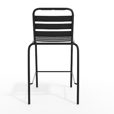 Flash Furniture Lila Commercial Indoor-Outdoor Restaurant Bar Height Stool, Black (TLH015HBK)