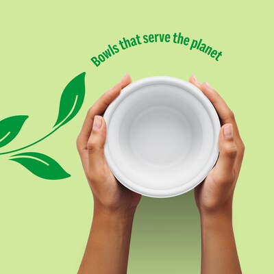 Perk™ Eco Compostable Paper Bowls, 12 Oz., White, 125/Pack (PK61285)