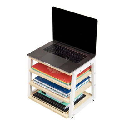 Mind Reader 4-Tier Metal Front Loading Letter Tray, Letter/Legal Size, White (DESHELV4-WHT)