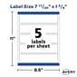 Avery Print-to-the-Edge Laser/Inkjet Labels, 7.85" x 1.75", White, 5 Labels/Sheet, 10 Sheets/Pack, 50 Labels/Pack (22838)