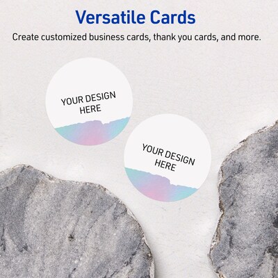 Avery Watercolors Design Matte Blank Card, White, 120/Pack (S00-F3V)