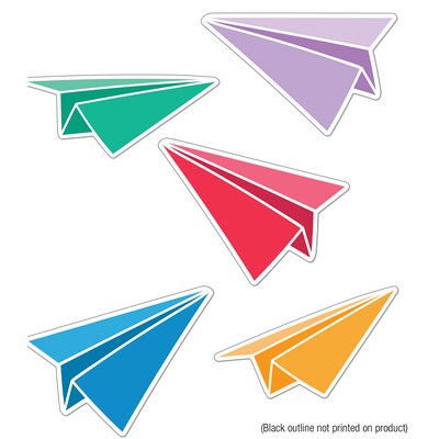 Carson Dellosa Education Happy Place Paper Airplanes Cut-Outs, 36/Pack, 3 Packs/Bundle (CD-120631-3)