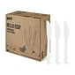 Perk™ Compostable PLA Knife, Medium-Weight, White, 1800/Carton (PK56199CT)