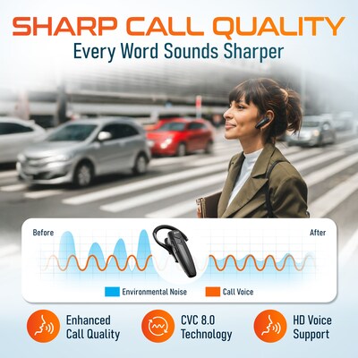 Delton 87X Wireless Single-Ear Bluetooth Earbud Headset, Black (DHB87X)