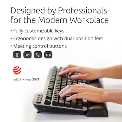 Kensington MK7500F QuietType Wireless Ergonomic Keyboard, Black (K72201US)