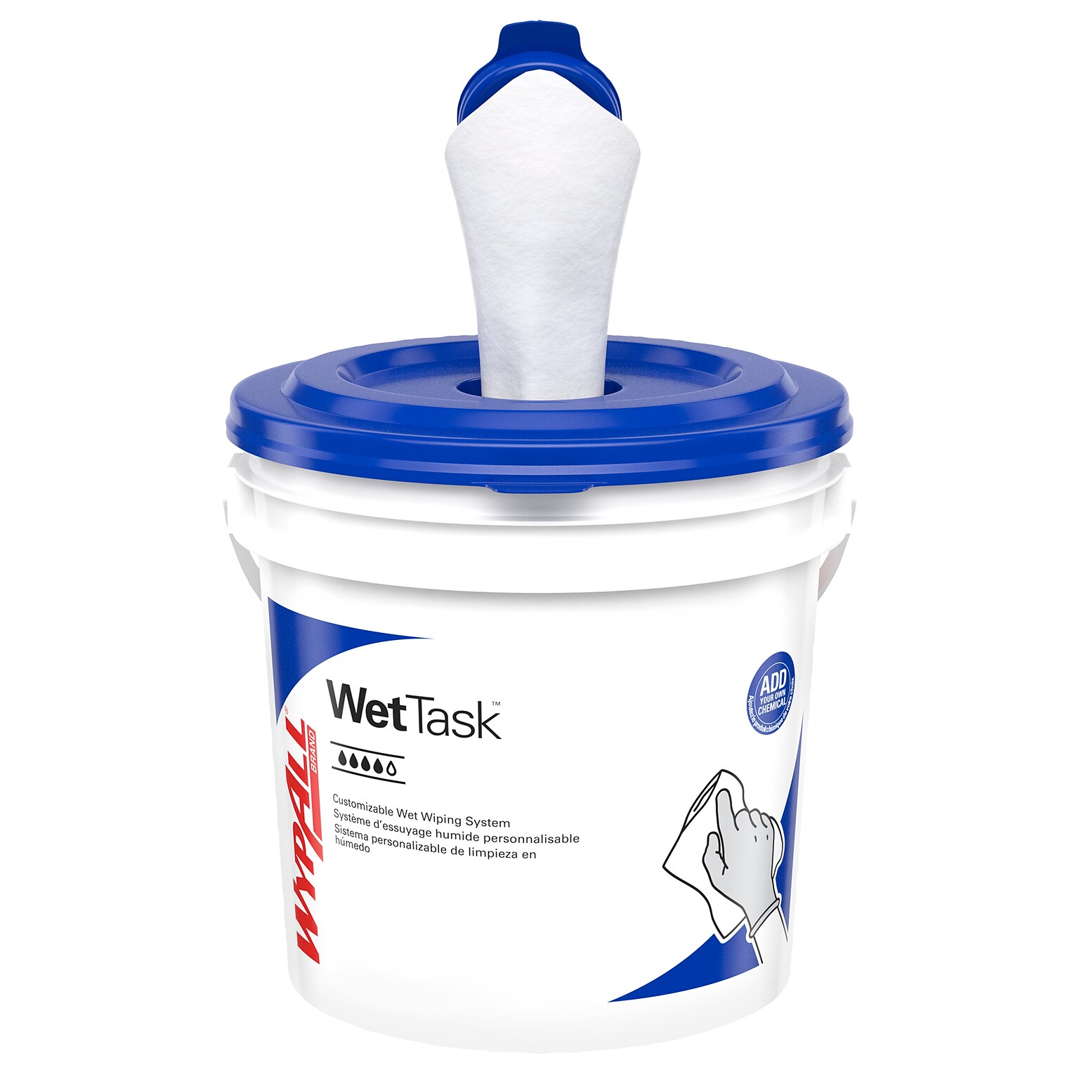 WypAll CriticalClean WetTask Fabric Cleaning Wipers, 12.5 x 12, White, 140 Sheets/Roll, 6/Carton (06411)