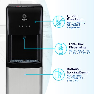 Primo Water Bottom Loading Pro Plus Hot and Cold Water Dispenser, Black/Silver (601090-C)