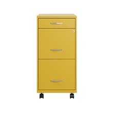 Space Solutions SOHO Organizer 3-Drawer Mobile Vertical File Cabinet, Letter Size, Lockable, Goldfin