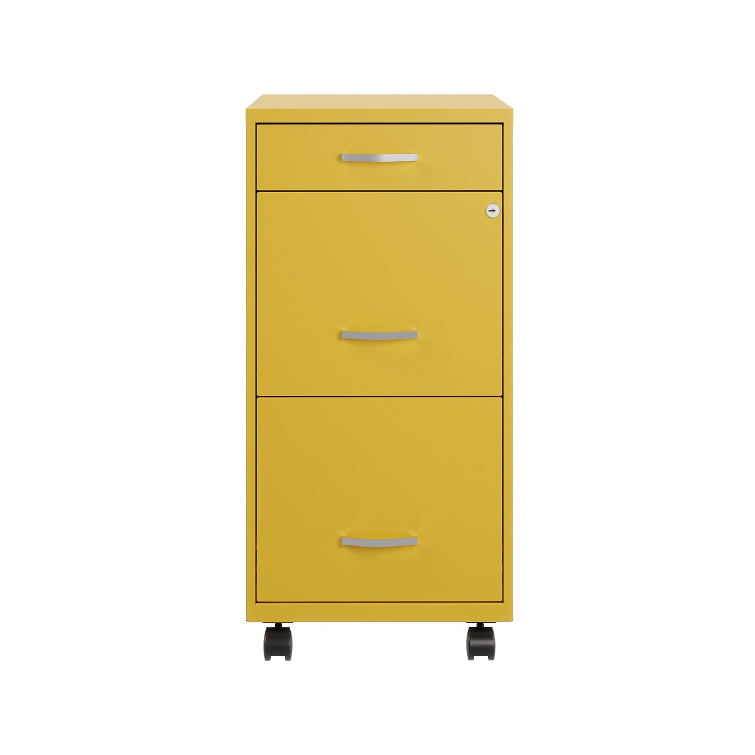 Space Solutions SOHO Organizer 3-Drawer Mobile Vertical File Cabinet, Letter Size, Lockable, Goldfinch (25284)