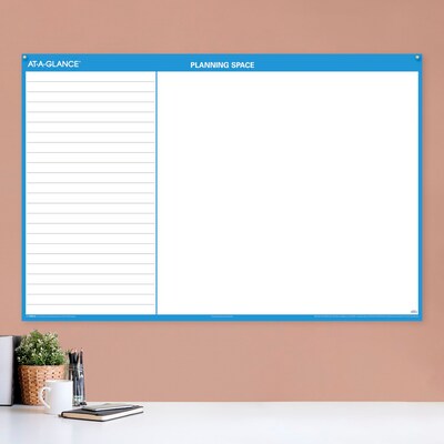 2027 AT-A-GLANCE 48 x 32 Yearly Wet-Erase Wall Calendar, Reversible, White/Blue (PM300-28-27)