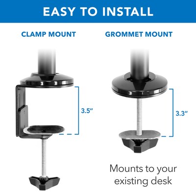 Mount-It! Adjustable Monitor Mount, Up to 32", Black (MI-7995)