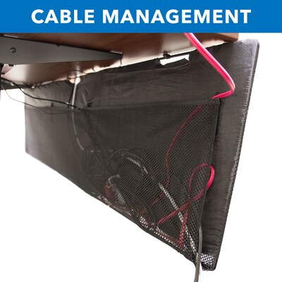 Mount-It! 15"H x 42"W Under Desk Privacy Panel with Mesh Storage Pockets, Black (MI-7250)