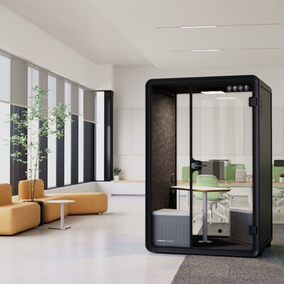 FlexiSpot WorkCube Series Sound Absorbing 2 Person Privacy Booth, Gray (P2FG-KIT)